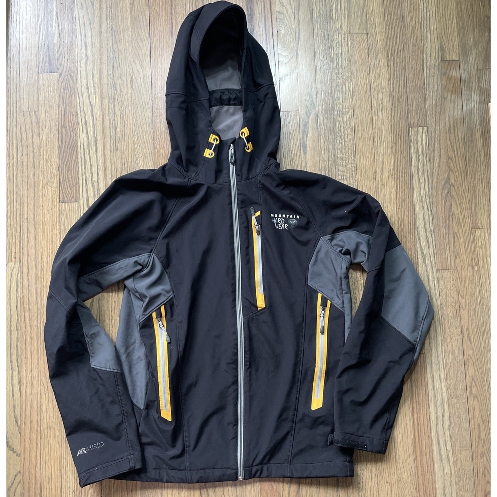 Mountain Hardwear Stretch AirShield Hoody Hoodie Soft Shell Jacket Black Small